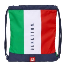 Rucksacktasche mit Bändern Benetton Flag Marineblau 35 x 40 x 1 cm