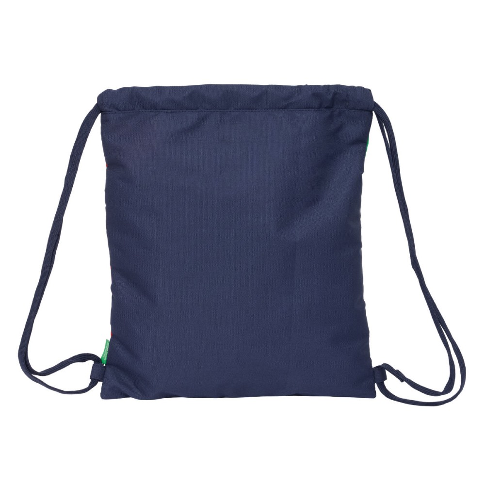 Rucksacktasche mit Bändern Benetton Flag Marineblau 35 x 40 x 1 cm