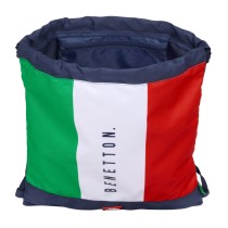 Rucksacktasche mit Bändern Benetton Flag Marineblau 35 x 40 x 1 cm