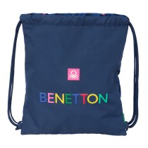 Rucksacktasche mit Bändern Benetton Damero Marineblau 35 x 40 x 1 cm