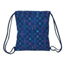 Rucksacktasche mit Bändern Benetton Damero Marineblau 35 x 40 x 1 cm