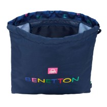 Rucksacktasche mit Bändern Benetton Damero Marineblau 35 x 40 x 1 cm