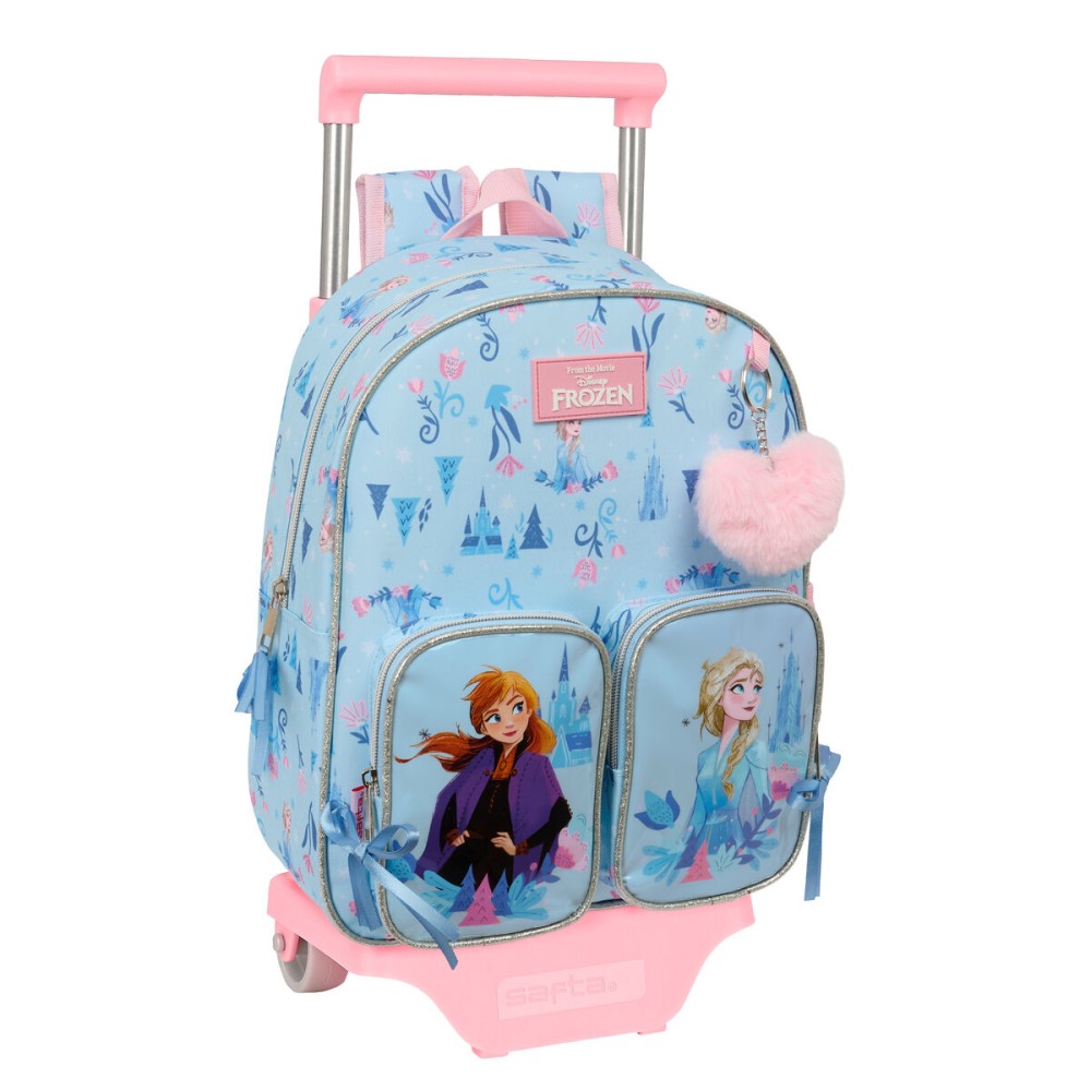 School Rucksack with Wheels Frozen Ice magic Blue 28 x 34 x 10 cm