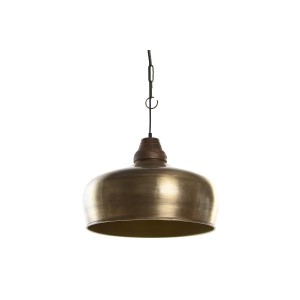 Suspension DKD Home Decor 42 x 42 x 33 cm Doré Métal Bois 50 W