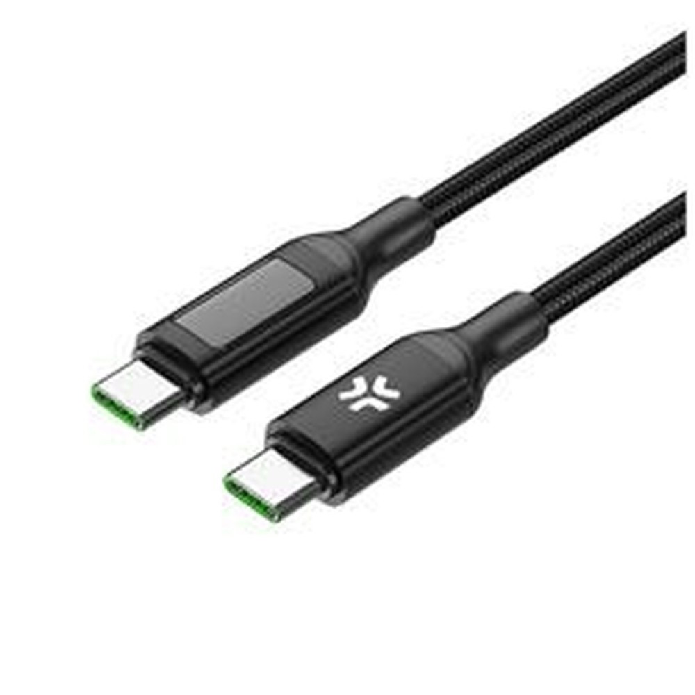 Câble USB-C Celly USBCUSBC100WLED Noir 2 m