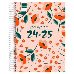 Agenda Finocam COOL 4º 1DP FLORAL Multicouleur quarto 15,5 x 21,2 cm 2024-2025