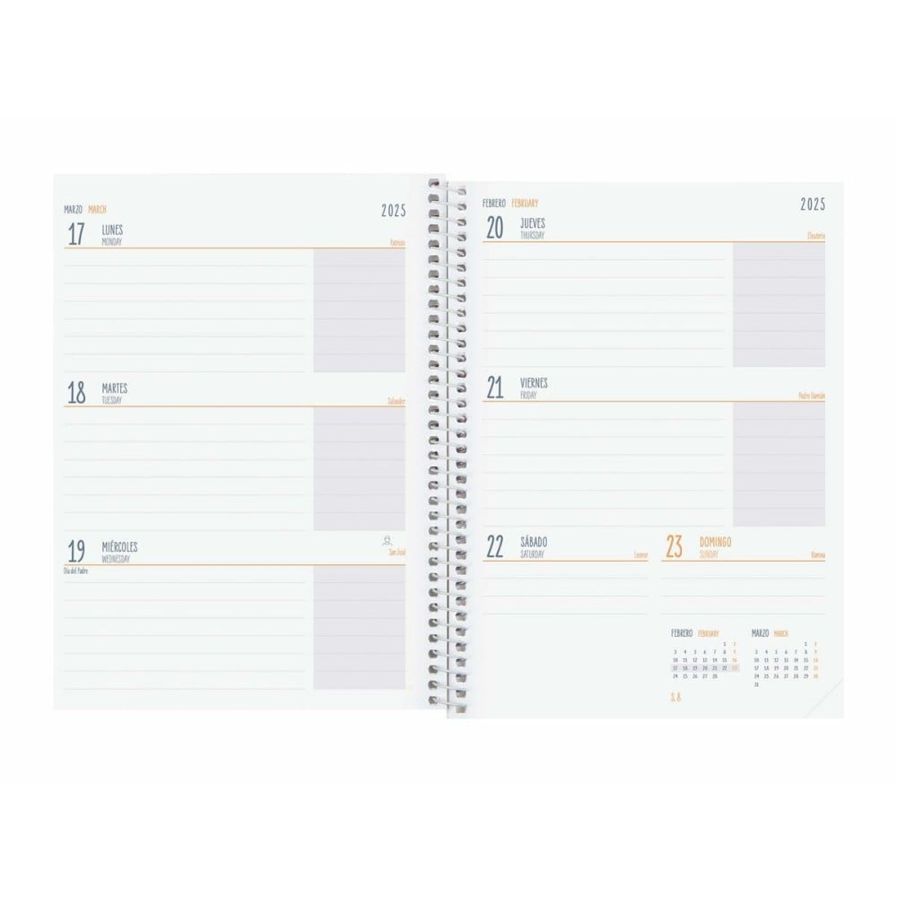 Agenda Finocam COOL Multicouleur quarto 15,5 x 21,2 cm Jungle 2024-2025