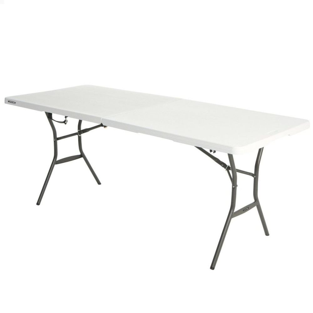 Table Klapptisch Lifetime Weiß 185 x 74 x 76 cm Stahl Kunststoff