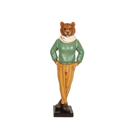 Deko-Figur Romimex grün Harz Tiger 14 x 37 x 10 cm