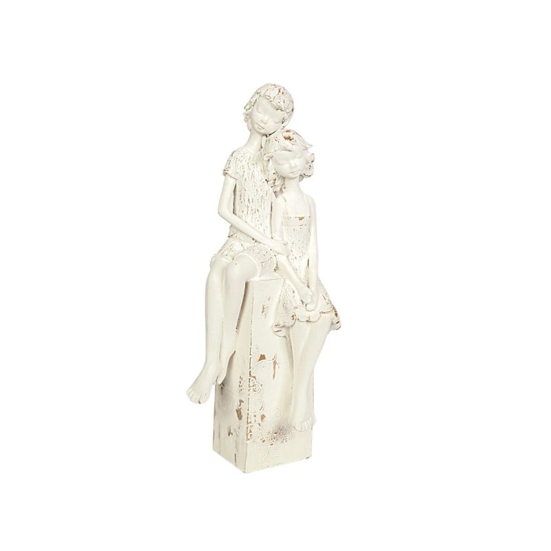 Figurine Décorative Romimex Blanc Résine Enfants 15 x 39 x 12 cm