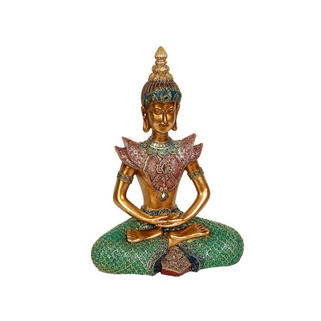 Deko-Figur Romimex Gold Harz Buddha 21 x 29 x 11 cm