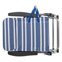 Beach Chair Colorbaby 62601 Blue/White Aluminium 61 x 50 x 85 cm White Navy Blue (61 x 50 x 85 cm)