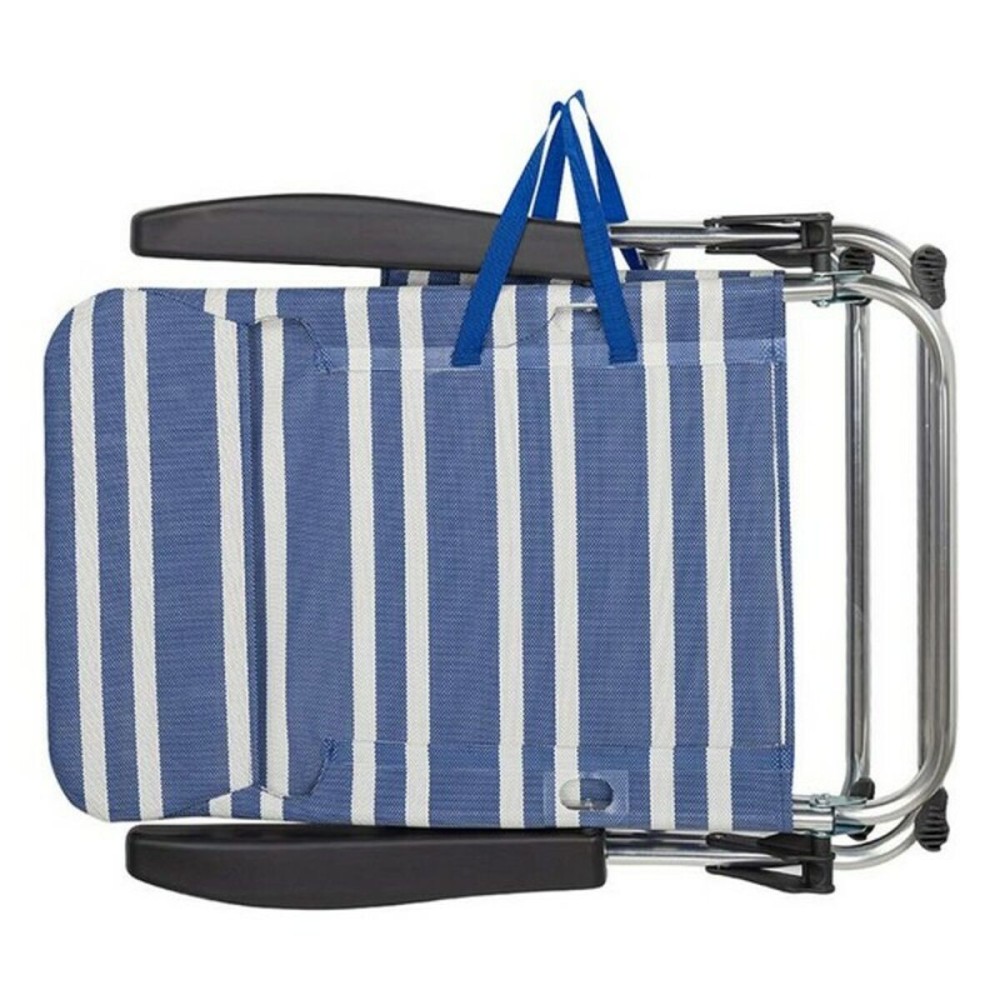 Strandstuhl Colorbaby 62601 Blau/Weiß Aluminium 61 x 50 x 85 cm Weiß Marineblau (61 x 50 x 85 cm)