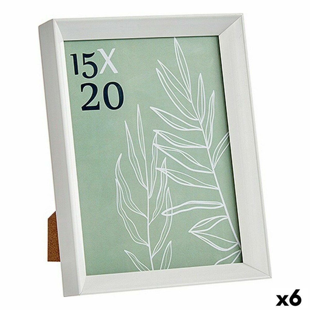 Cadre photo WPC0235MG-3-WH Blanc verre Plastique (6 Unités)