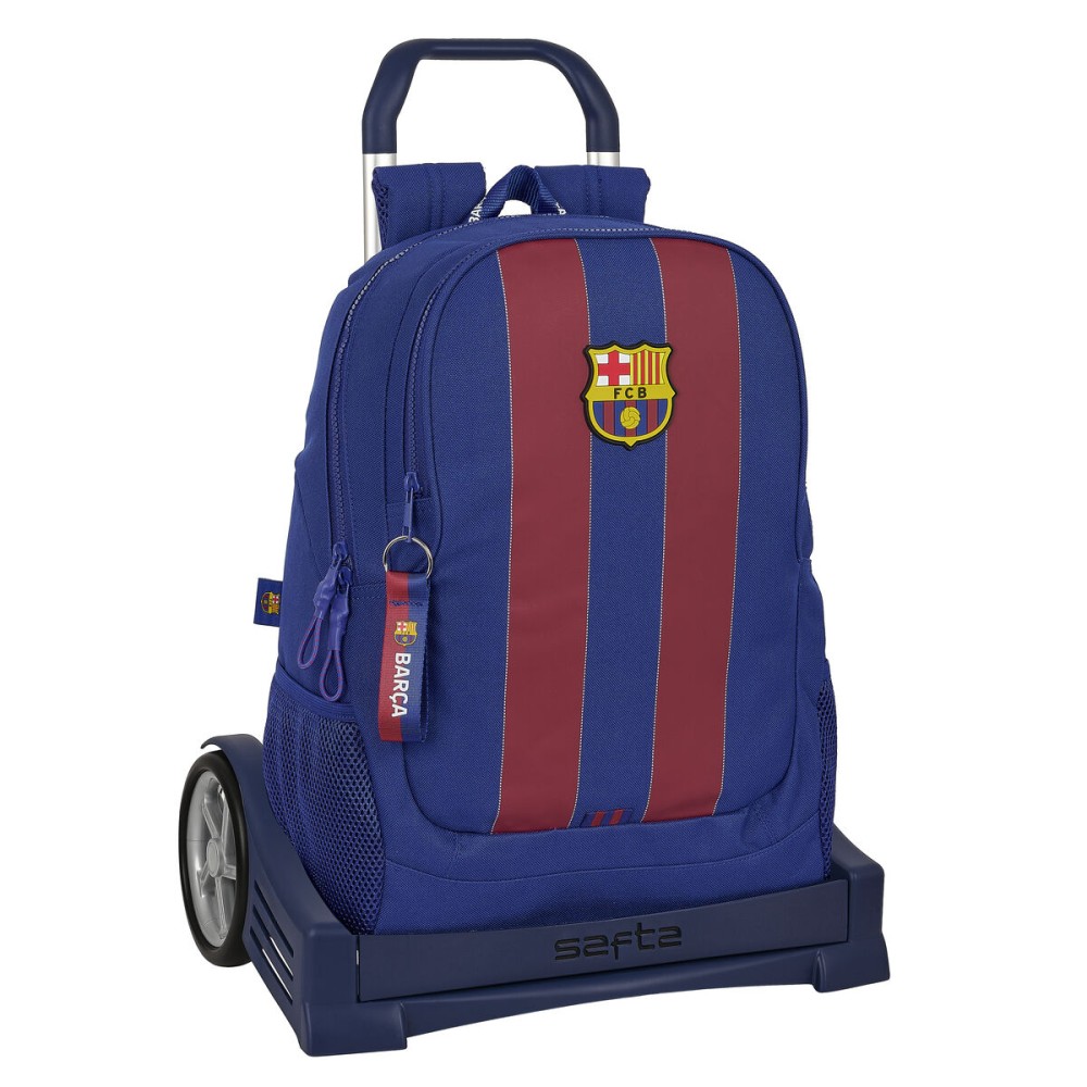 School Rucksack with Wheels F.C. Barcelona Red Navy Blue 32 x 44 x 16 cm