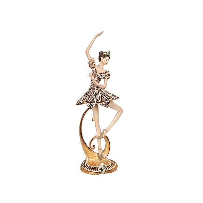 Deko-Figur Romimex Gold Harz Ballerina 13 x 38 x 9 cm