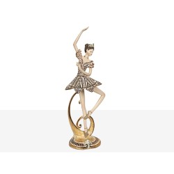 Deko-Figur Romimex Gold Harz Ballerina 13 x 38 x 9 cm