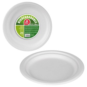 Plate set Best Products Green Sugar Cane Ø 25 cm Biodegradable Disposable 25 Units