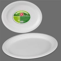 Plate set Best Products Green Sugar Cane ø 32 cm Biodegradable Disposable 25 Units