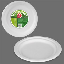 Plate set Best Products Green Sugar Cane Ø 25 cm Biodegradable Disposable 25 Units