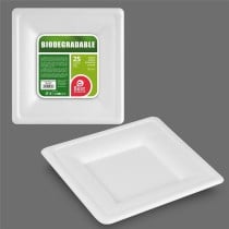 Geschirr-Set Best Products Green Zuckerrohr Ø 20 cm Weiß Biologisch abbaubar Einwegartikel 25 Stück