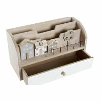 Multi-Purpose Organiser DKD Home Decor Natural Houses MDF (28 x 11,5 x 15 cm)