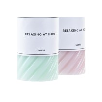 Kerze DKD Home Decor Relax türkis Hellrosa Spiralen Wachs (2 Stück) (7 x 7 x 14 cm)
