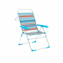 Marbueno Folding Chair 5 Positions Aluminum Orange Blue Stripes Beach Pool 59X61X97 cm