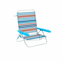 Marbueno Chaise Pliable 5 Positions Aluminium Rayures Orange et Bleu 63X76X78 cm 10463