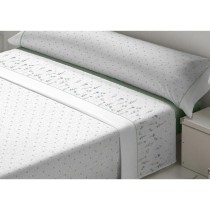 Jeu de draps Tejidos Reina Nicola Blanc Vert Gran lit 2 persones