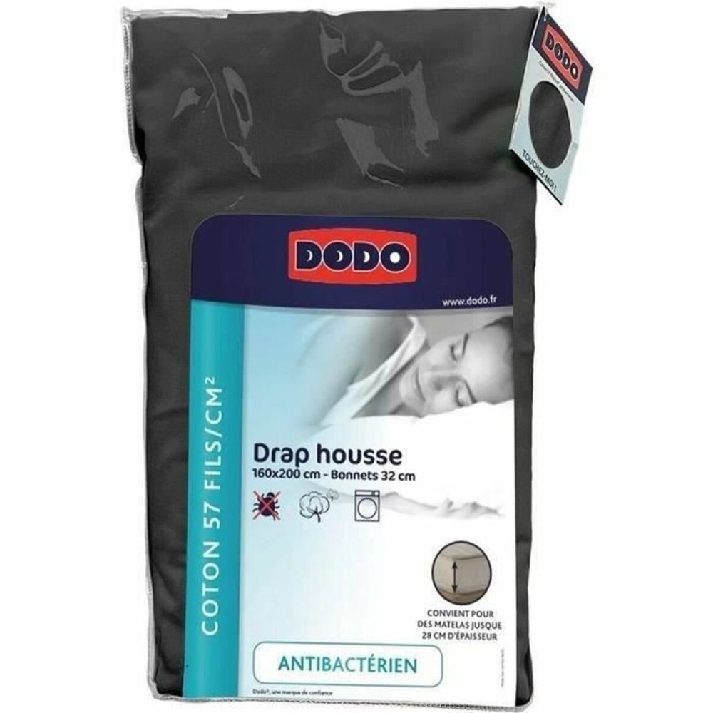 Drap housse DODO Anthracite 160 x 200 cm