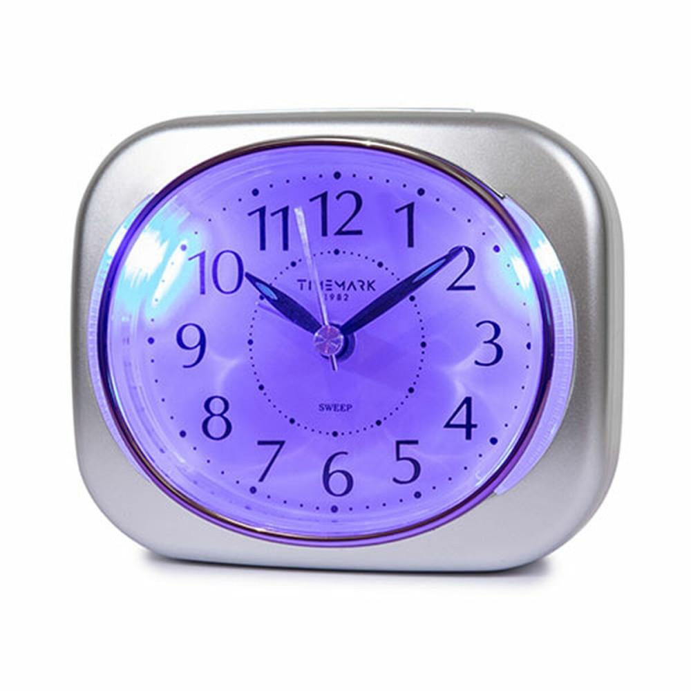 Analogue Alarm Clock Timemark 10 x 8,5 x 4 cm Silver Classic