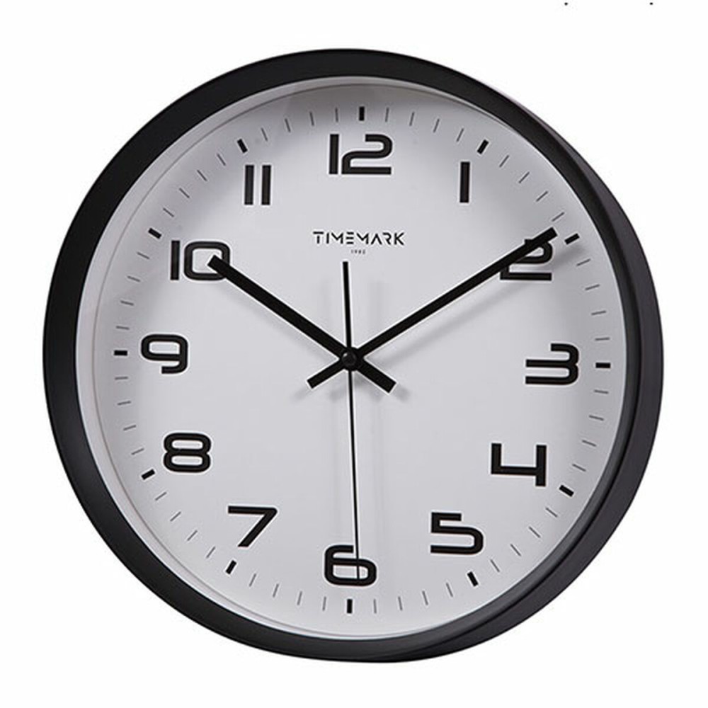 Wall Clock Timemark Black 30 x 30 cm