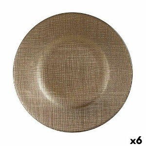 Flat Plate Vivalto 3239121P-5 Golden Glass 21 x 2 x 21 cm (6 Units)