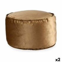 Pouffe Velvet Brown 60 x 39 x 60 cm (2 Units)