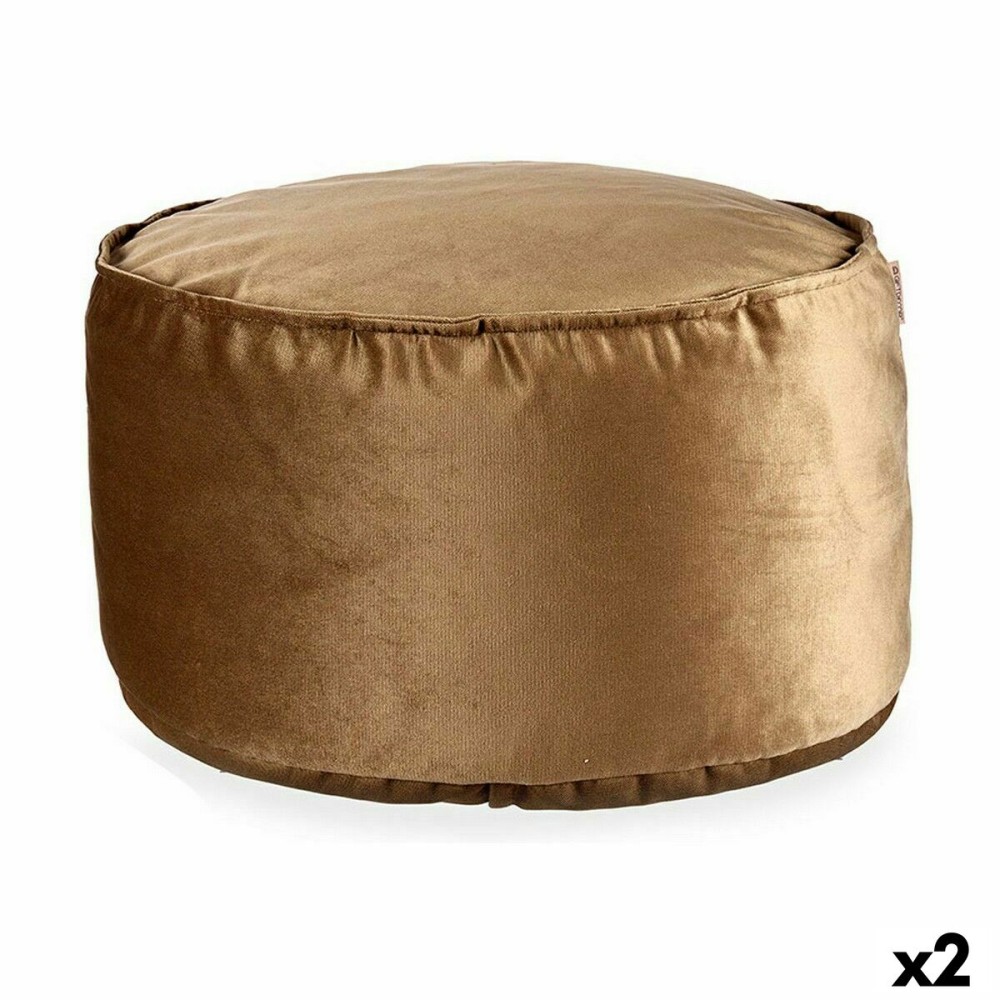 Pouf Velours Marron 60 x 39 x 60 cm (2 Unités)