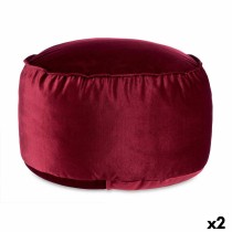 Pouf Velours Bordeaux 60 x 39 x 60 cm (2 Unités)