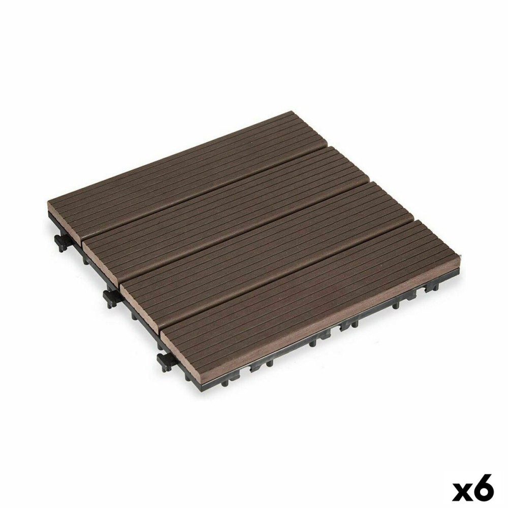 Interlocking Floor Tile Ibergarden SM-AP-ALCF Brown Polyethylene Composite 30 x 2,6 x 30 cm (6 Units)