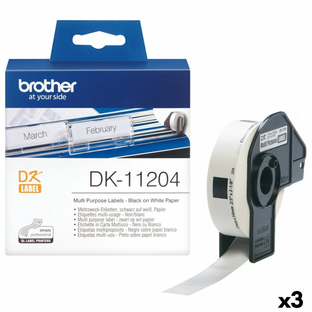 Etikettenrolle Brother DK-11204 17 x 54 mm (3 Stück)