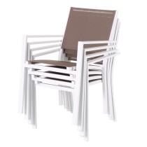 Chaise de jardin Thais 55,2 x 60,4 x 86 cm Taupe Aluminium Blanc