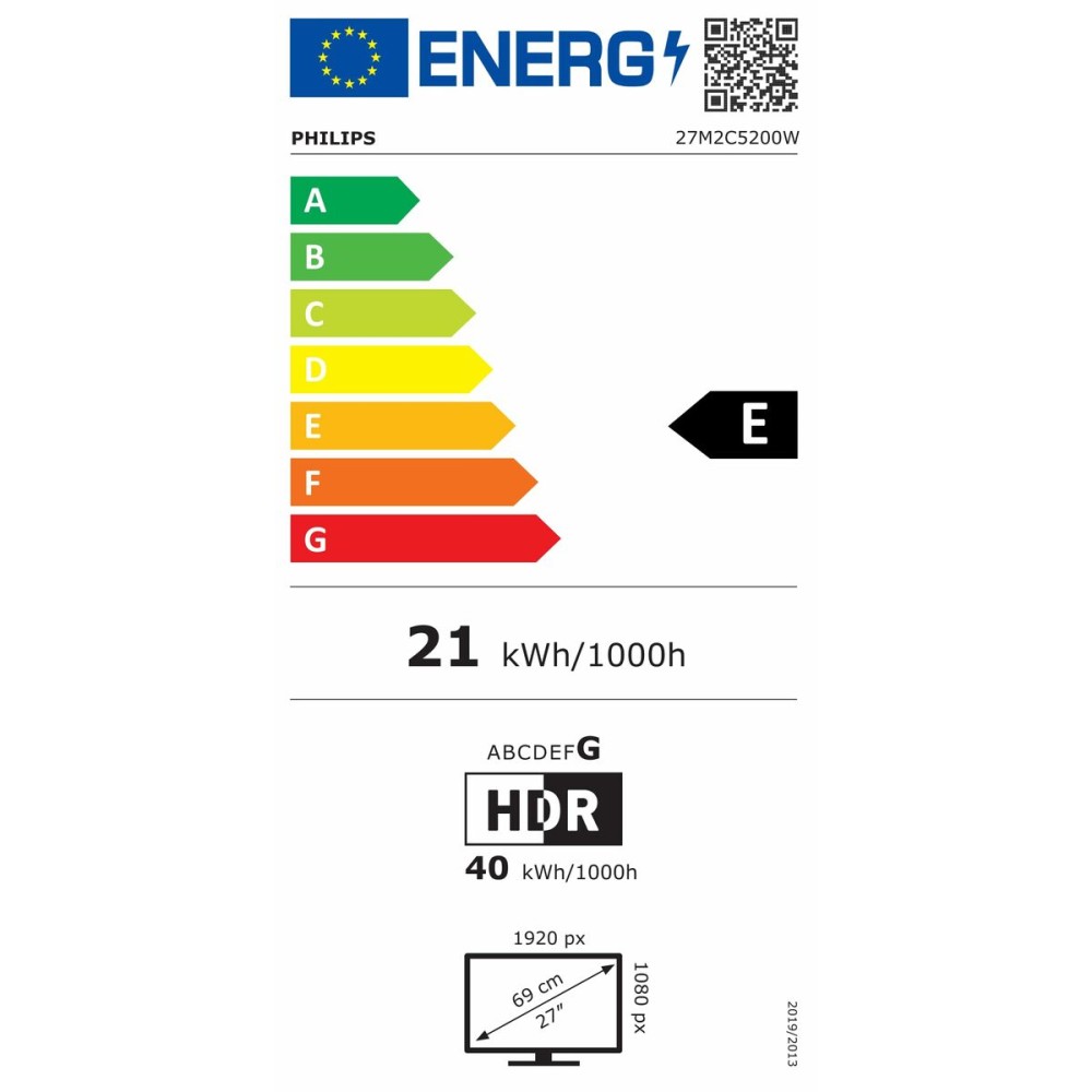 Écran Philips 27M2C5200W/00 Full HD 27"
