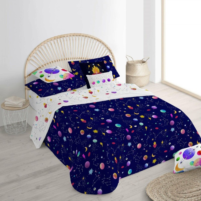 Housse de Couette Decolores Cosmos Multicouleur 175 Fils 140 x 200 cm Goulot de bouteille