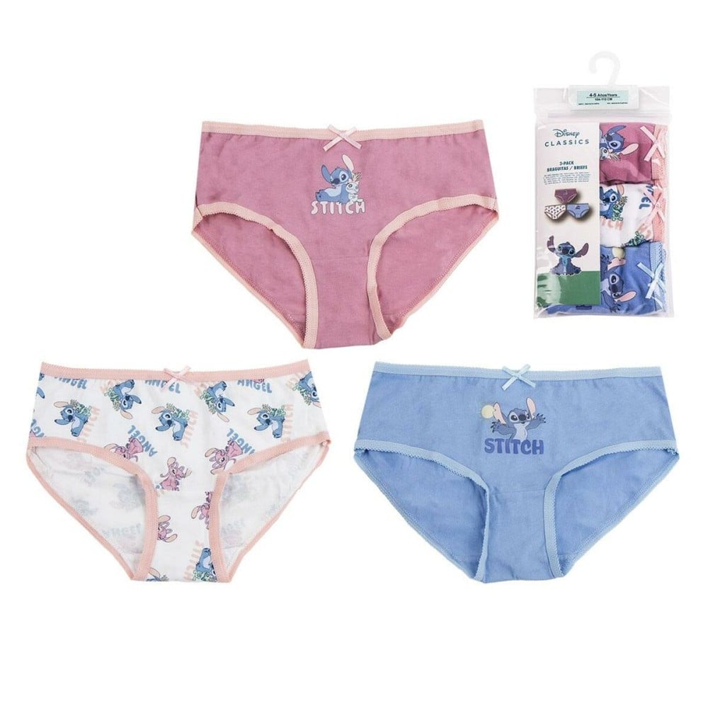 Pack of Girls Knickers Stitch Multicolour