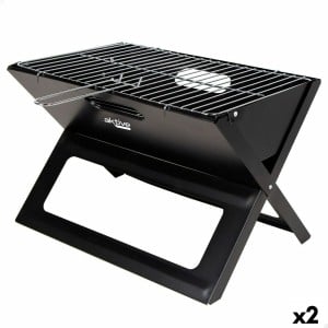 Grill Tragbarer Aktive Schwarz Stahl Eisen 45 x 30 x 29 cm