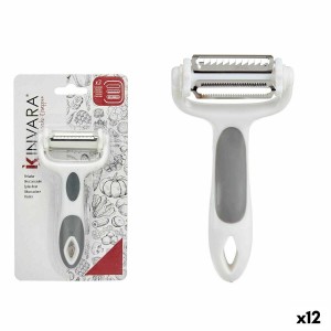 Peeler Kinvara CK51327 White Grey Stainless steel polypropylene TPR 12 x 3 x 22 cm 3-in-1 (12 Units)