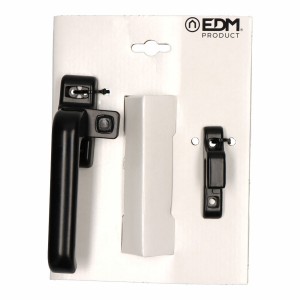 Manivelle EDM 85458 6801 Noir Aluminium Gauche Fermeture à pression