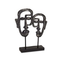 Decorative Figure Face Black 27 x 32,5 x 10,5 cm (4 Units)