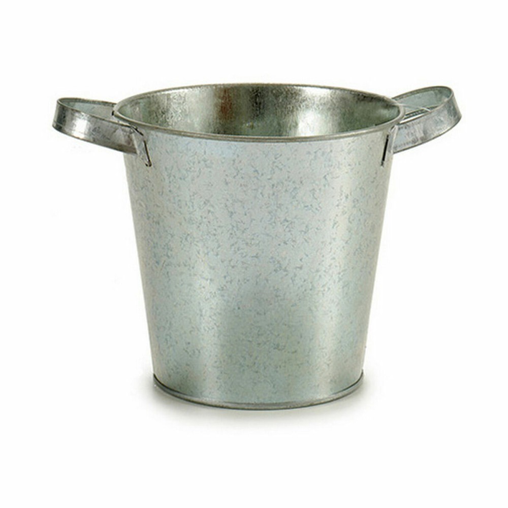 Cache-pot Ibergarden A60354-B Argenté Zinc Seau 20 x 14 x 16,2 cm (24 Unités)