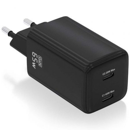 Wall Charger Aisens ASCH-65W2P040-BK Black 65 W (1 Unit)