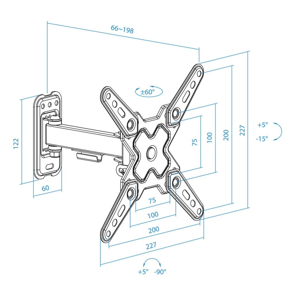 Support mural TooQ TSLP1042T-B 43" 13" 20 kg